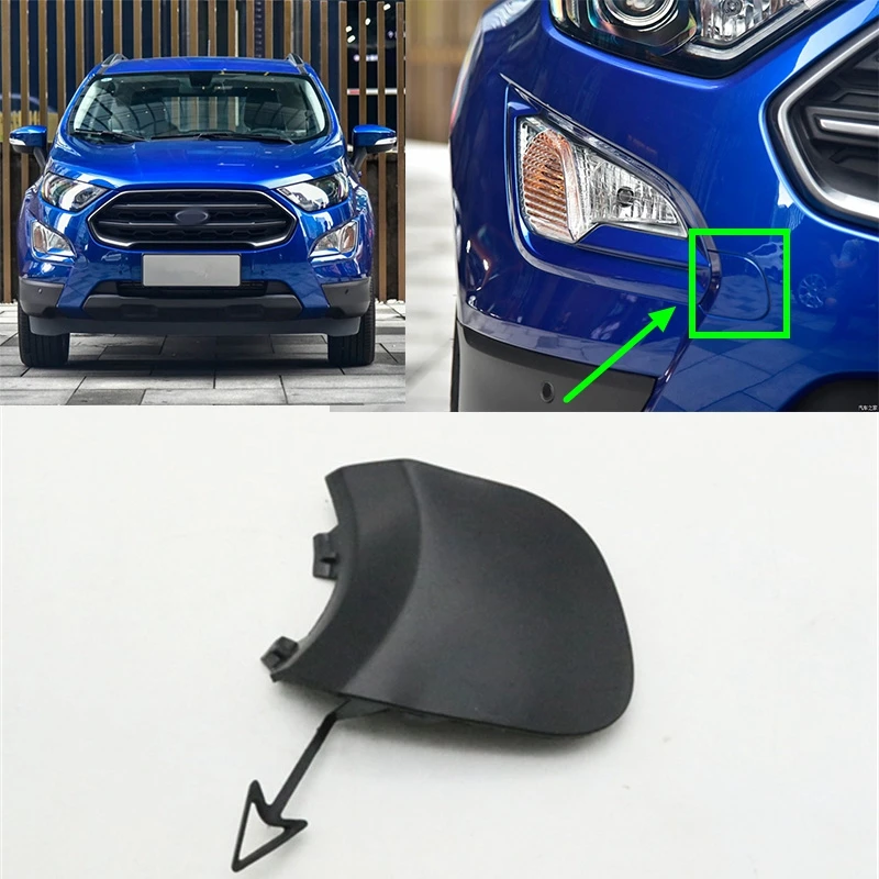 Car Front Bumper Towing Hook Cover Trailer Cap Unpainted Color For Ford Ecosport 2018 2019 2020