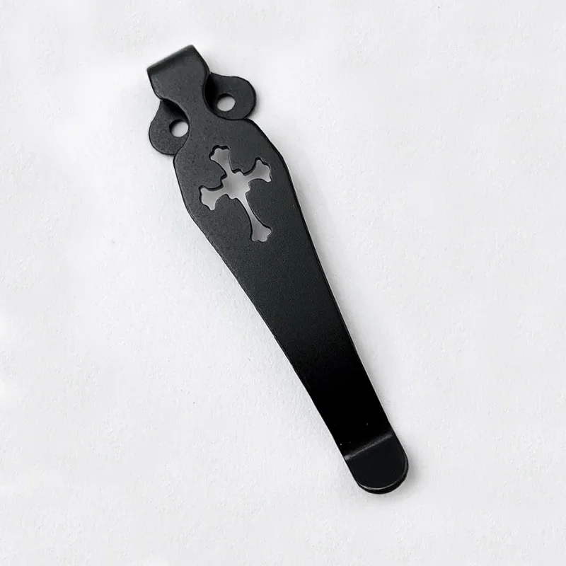 Black TC4 Titanium Alloy Cross Pattern Pocket Clip Replacement Tool Accessory for C81 Series