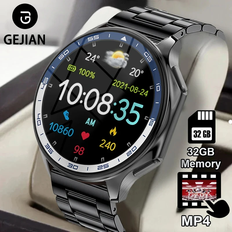 

GEJIAN New OPPO Watch X Smart Watch 4G Memory Music Video Bluetooth Call IP68 Waterproof AMOLED Smart Watch TWS Earphones