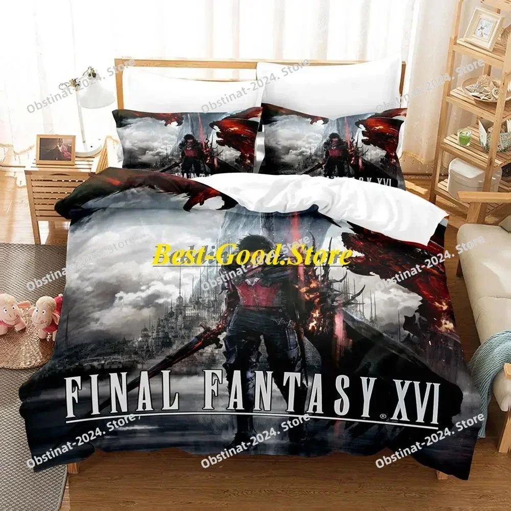 

2023 Top Final fantasy Bedding Set Printed single Comforter Quilt Bed Cover Duvet Cover Pillow Case 3 Pieces Set Kids Adult Size