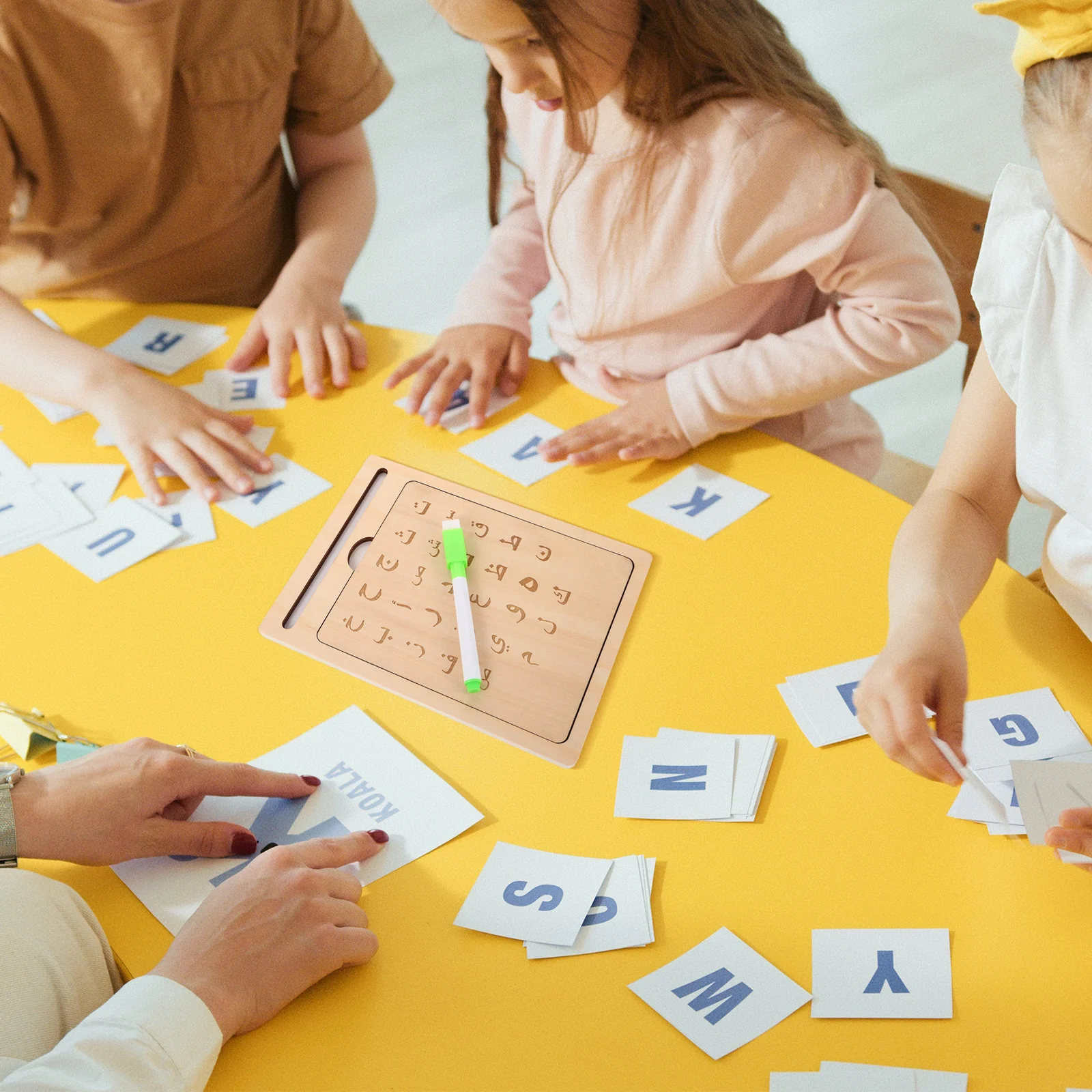 

1 set 1 Set Montessori Wood Arabic Alphabet Board Educational Writing Practice Kit For Kids Homeschool Learning Aid Puzzle Game