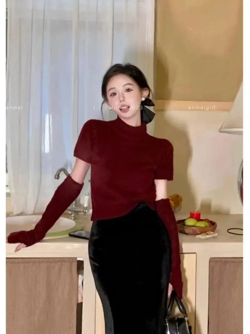 

Вязаный свитер со съемными рукавами, женский эстетический женский осенний свитер с витым узлом, воротник-стойка, украшенный пуговицами, академический стиль с лентой