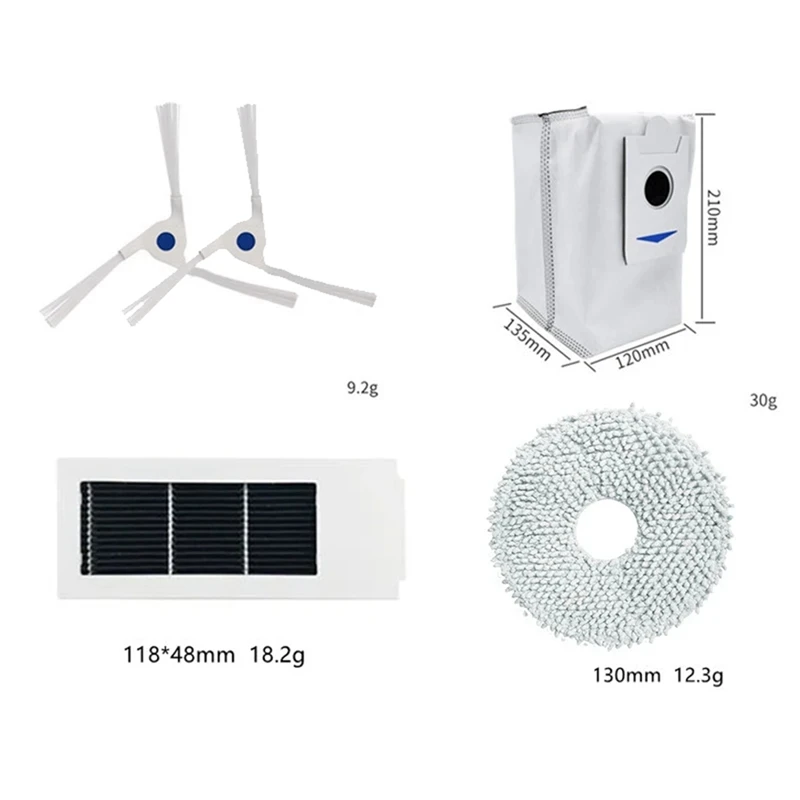 Pièces de rechange pour Ecovacs Deebot X2 / X2 Omni / X2 Pro/DEX86, brosse latérale, vadrouille, filtre HEPA, sac à poussière, accessoires