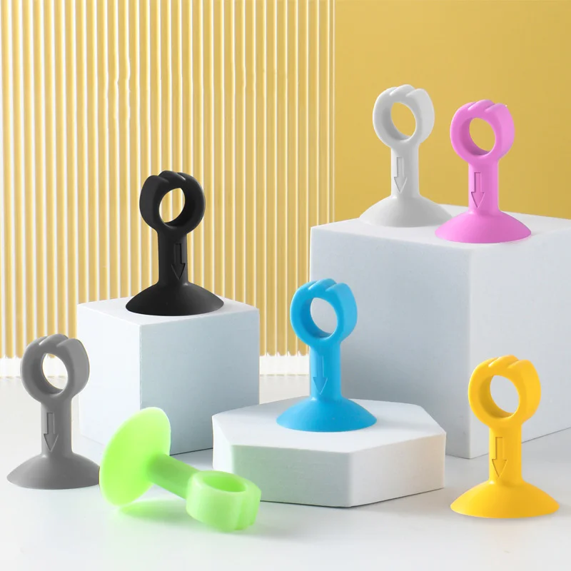 1Pc Suction Cup Door Stopper Soft Thicken Silicone Mute Door Handle Anti-Damage Wall Protector Crash Pads Elastic Doorknob Cover