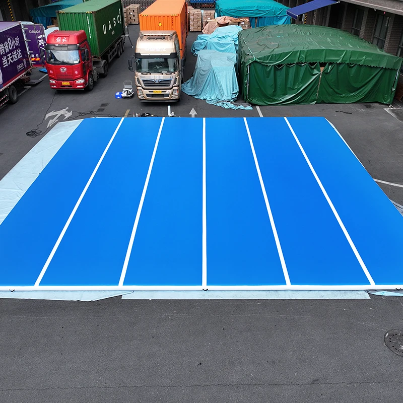 Custom 12x12m Inflatable Bouncing Floor, High Resilience Air Mat for Gymnastics, Cheer Training and Activity Area for Home Gym