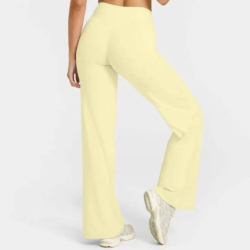 Casual Fiess Straight-Leg For Women Soft Breathable Without Awkward Leggings Ties Yoga Wide-Leg Sports Pants