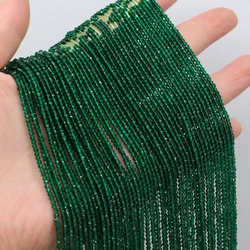 Beads 2mm Natural Semi-Precious Stones Spinel Dark Green Loose Bead for Women Jewelry Making DIY Bracelet Necklace 38cm