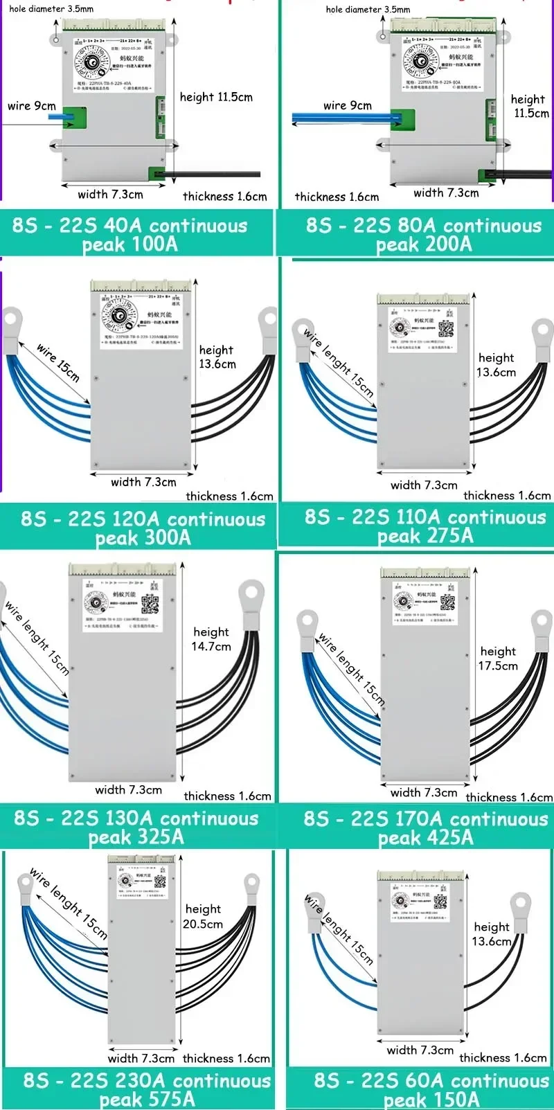 Smart 7S ~ 20S 16S 22S ANT BMS Lifepo4 li-ion LTO Battery Protection Board 950A 300A 80A 600A Bluetooth APP 10S 13S 14S Balance