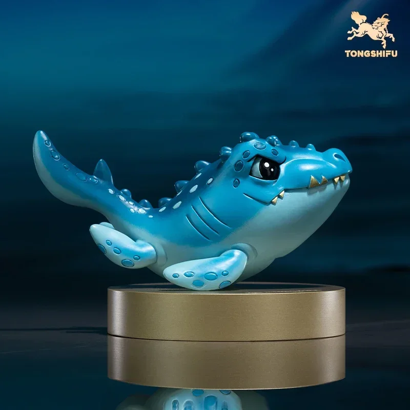 Limited Edition Pure Brass Jurassic Dinosaur Q Version Mosasaurs Cartoon Handmade Copper Carving Model Comic Animation Gift