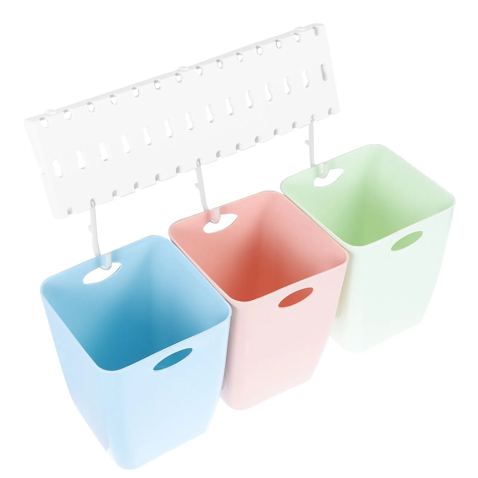 

1Set Kitchen Recycling Bin Set - Wall Mount Trash Sorter with Grid Panel Rustproof Metal Bins for Small Spaces Efficient