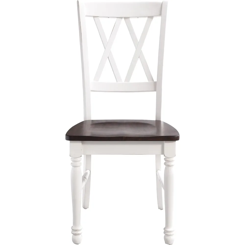 Plank Eetkamerstoelen (Set Van 2), Distressed White