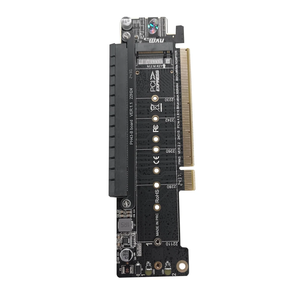 PCIe X16 To X8+X4+X4 Split Expansion Adapter Card Support 2280/2260/2242/2230 SSD Expansion Riser Card Extended Card