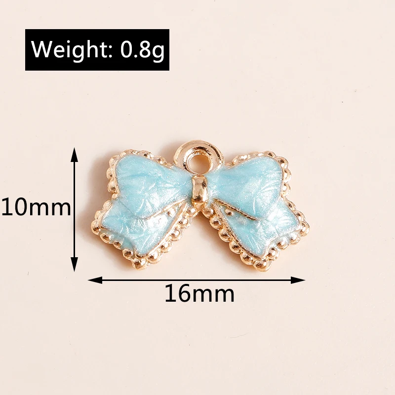 10 Stück Niedliche Emaille-Schleifenanhänger für die Schmuckherstellung von Ohrringen, Anhängern, Halsketten, Armbändern und DIY-Bastelzubehör – Detail 9