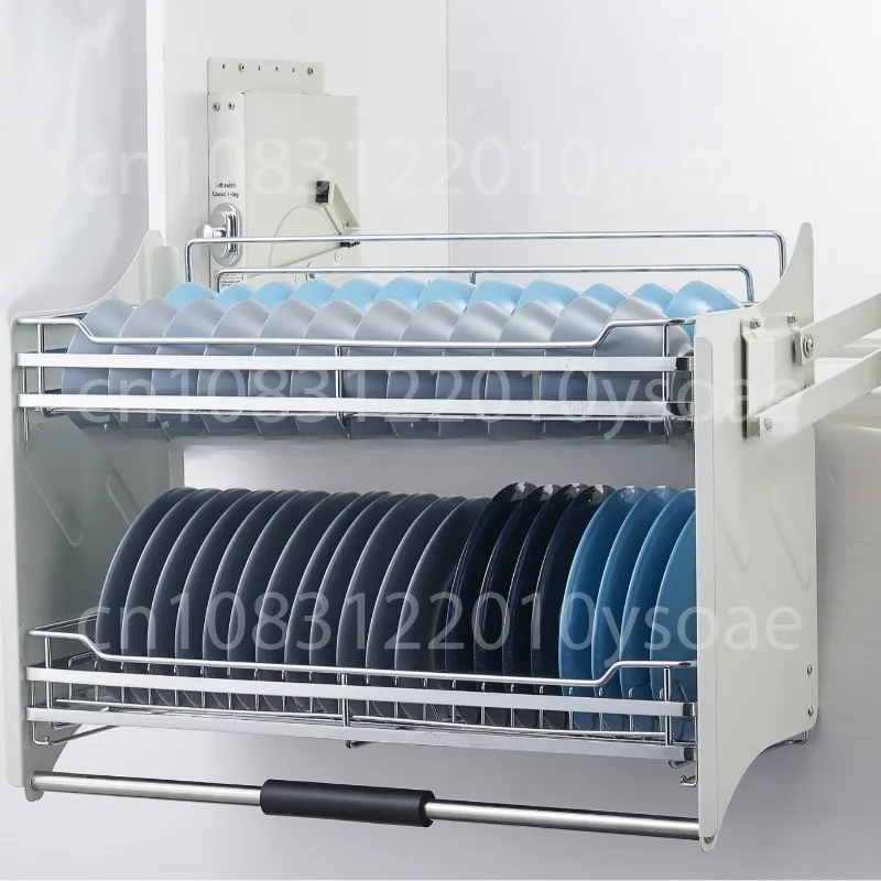 Segmented slow drop Adjustable strength Hanging cabinet Wall cabinet Lifting pull basket strength basket function lift