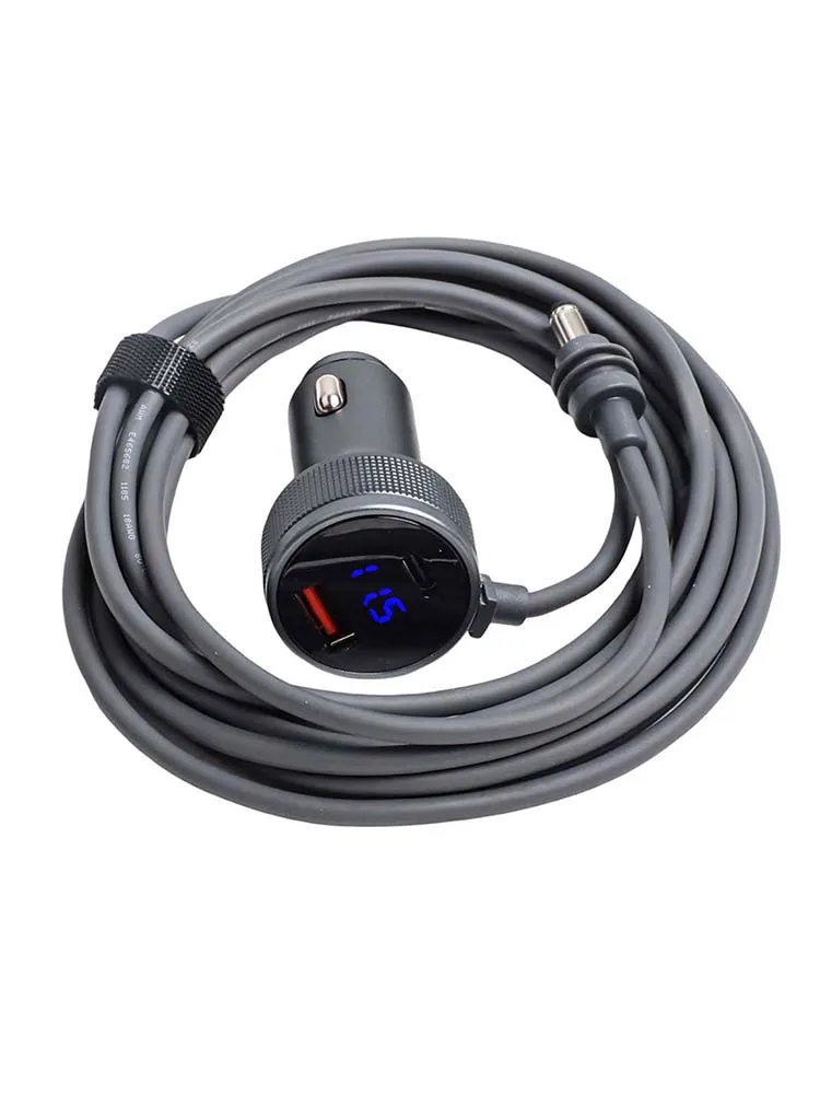 Car Charging Outdoors Power Supply 300cm DC Cable 12V-24V Power Cable Dual Port Output Voltage Display 100W Maximum Output