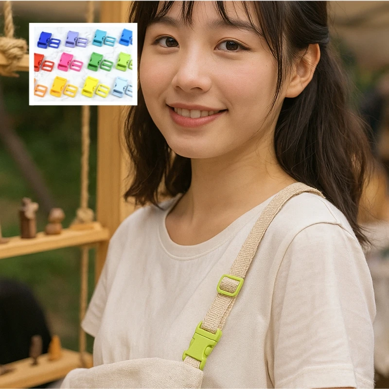 

5/10/20Sets Backpack Plastic Release Buckles 10-25mm Dog Collar Adjust Slider Belt Closure Buckle Webbing Strap Carabiner Clips