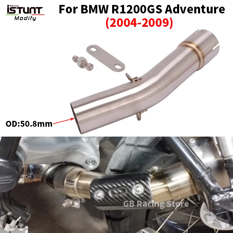 Slip On For BMW R1200GS Adventure ADV 2004 - 2009 Motorcycle Exhaust System Pipe Escape Muffler Tube Connection Link Pipe 51mm