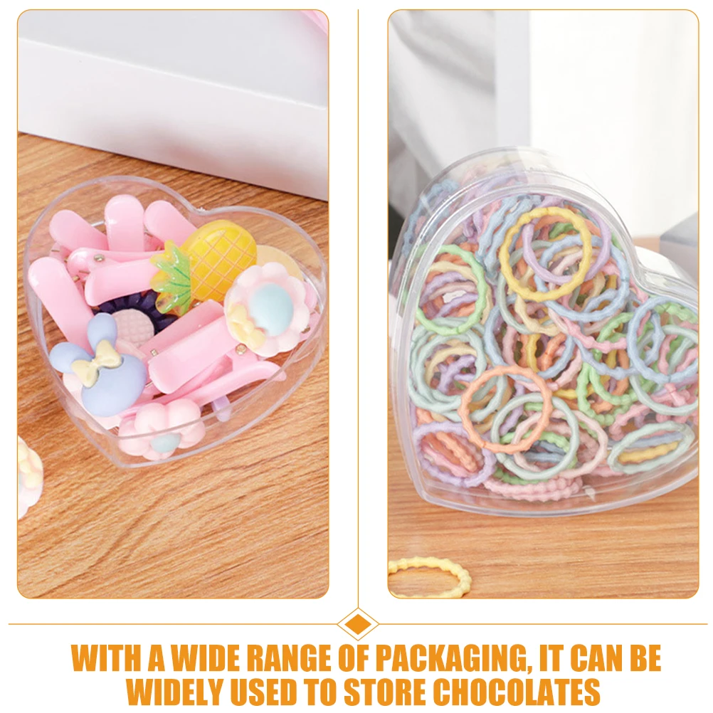 

6Pcs Clear Heart Shaped Boxes Multipurpose Treat Boxes for DIY Crafts Baby Shower Favors Jewelry Storage Bulk Small Candy