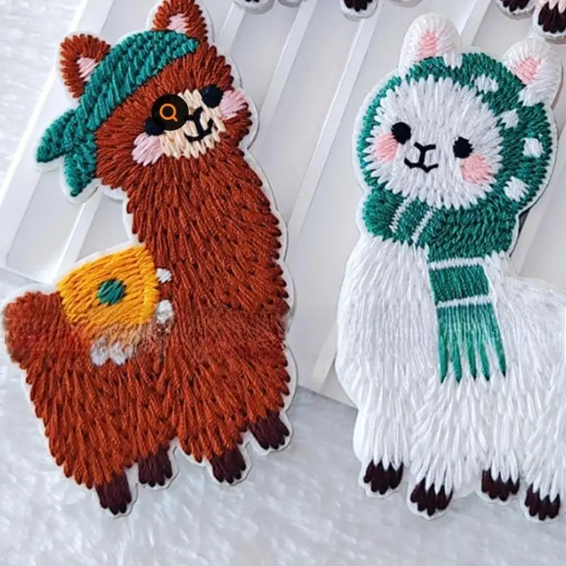 

6Pcs Cartoon Llama Embroidery Patch Towel Embroidery Patch For Clothing Decoration Bag Repair Durable Fabric Sticker