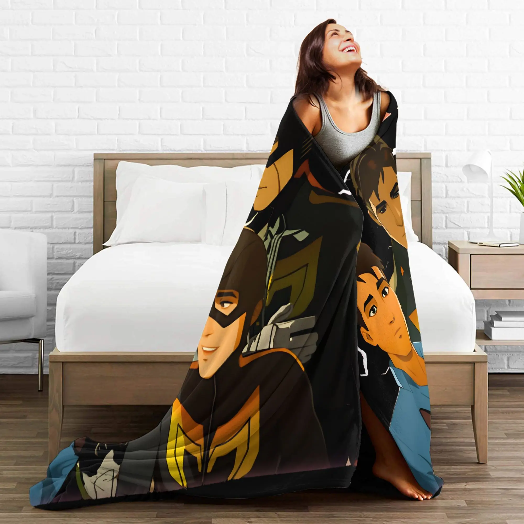 إرسال لعبة بطانية Mecha الرجال روبرت سوبر لينة مريحة أفخم رمي بطانية للأطفال الكبار غرفة نوم الفانيلا المفرش #4