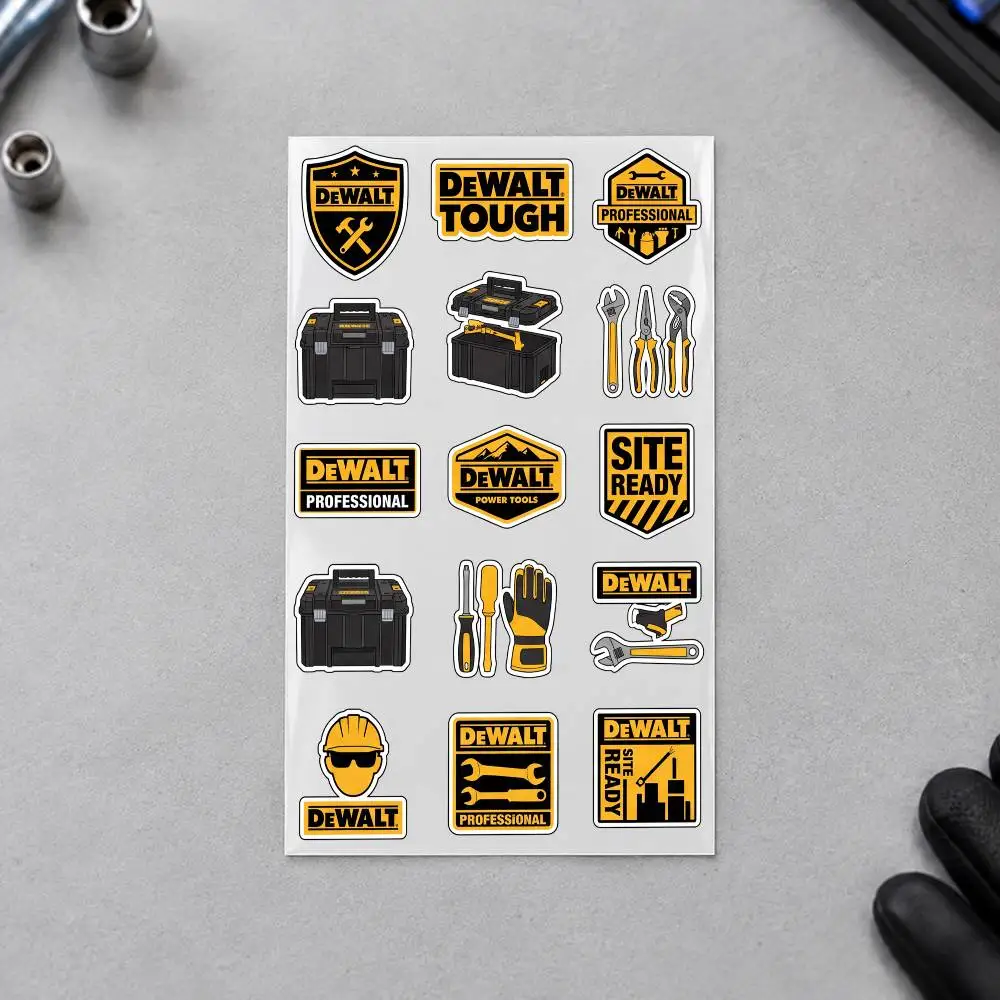 D-DEWALT Custom Motorcycle Sticker Kit Reflective Decal Set For Helmet Tank Fairing Body Graphics