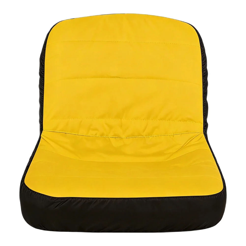 For Seat Cover for Riding Lawn Mower - 600D Oxford Padded with Storage Pockets Gray Yellow 50.00X40.00X35.00cm