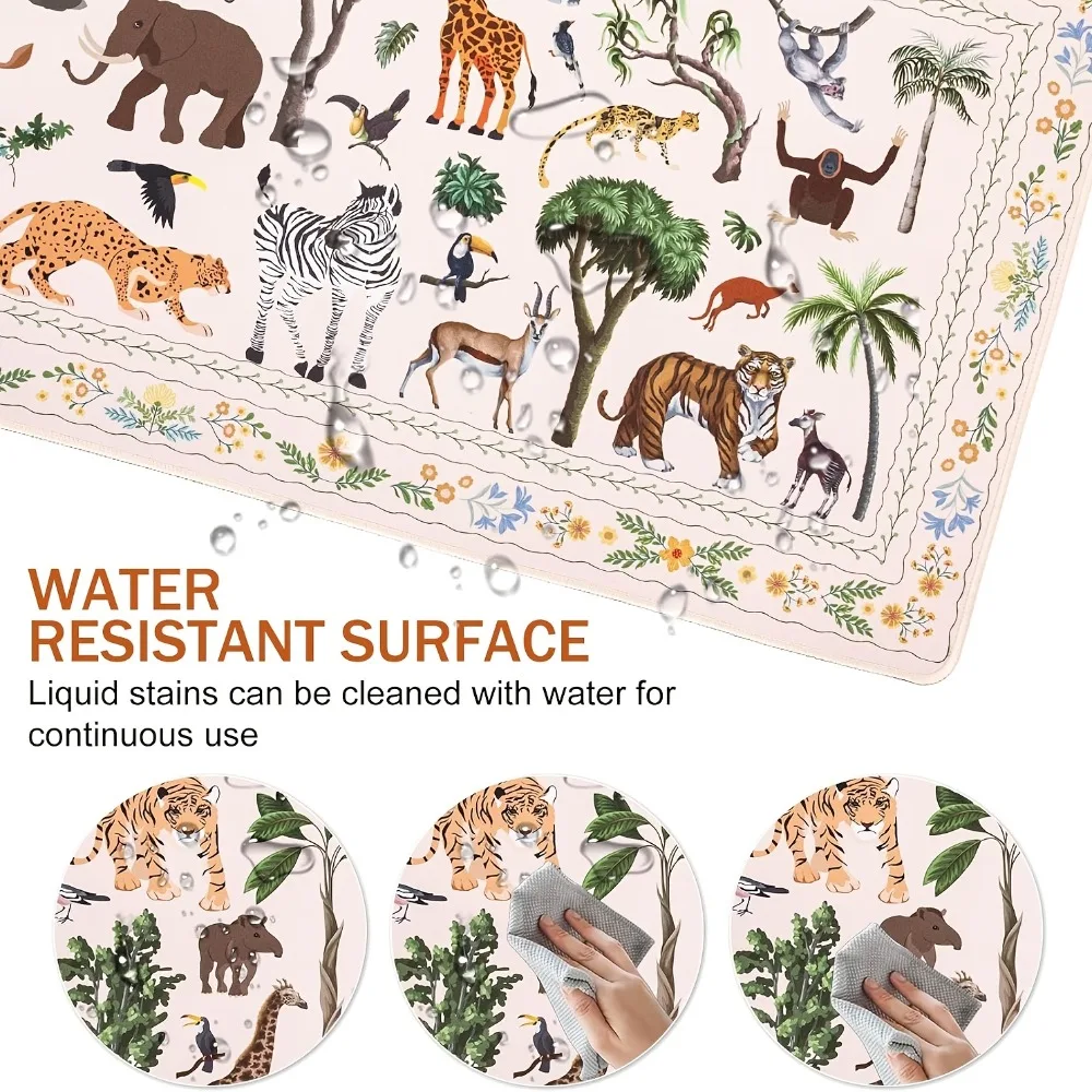 لوحة ماوس الغابة الكبيرة على الطراز البوهيمي مقاس XXL مع قاعدة مضادة للانزلاق مناسبة لإعدادات الكمبيوتر المكتبية والمنزلية #3