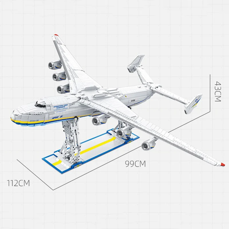 5350 قطعة An-225 نموذج طائرة النقل تمثال طائرة اللبنات الطائرات العسكرية الطوب لعب للأطفال الكبار الهدايا