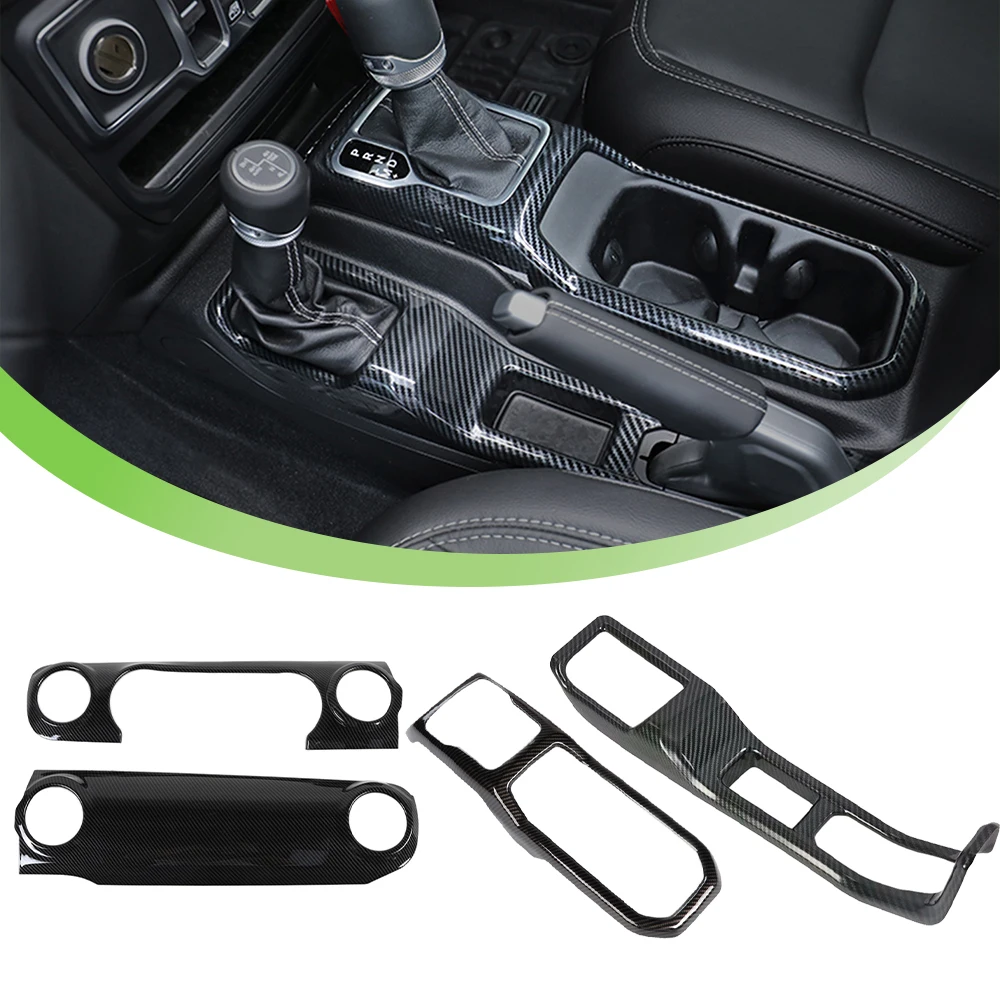 Car Center Console Four-Wheel Drive 4WD Gear Shift Decoration Cover Trim for Jeep Wrangler JL 2018-2023 Interior Accessories