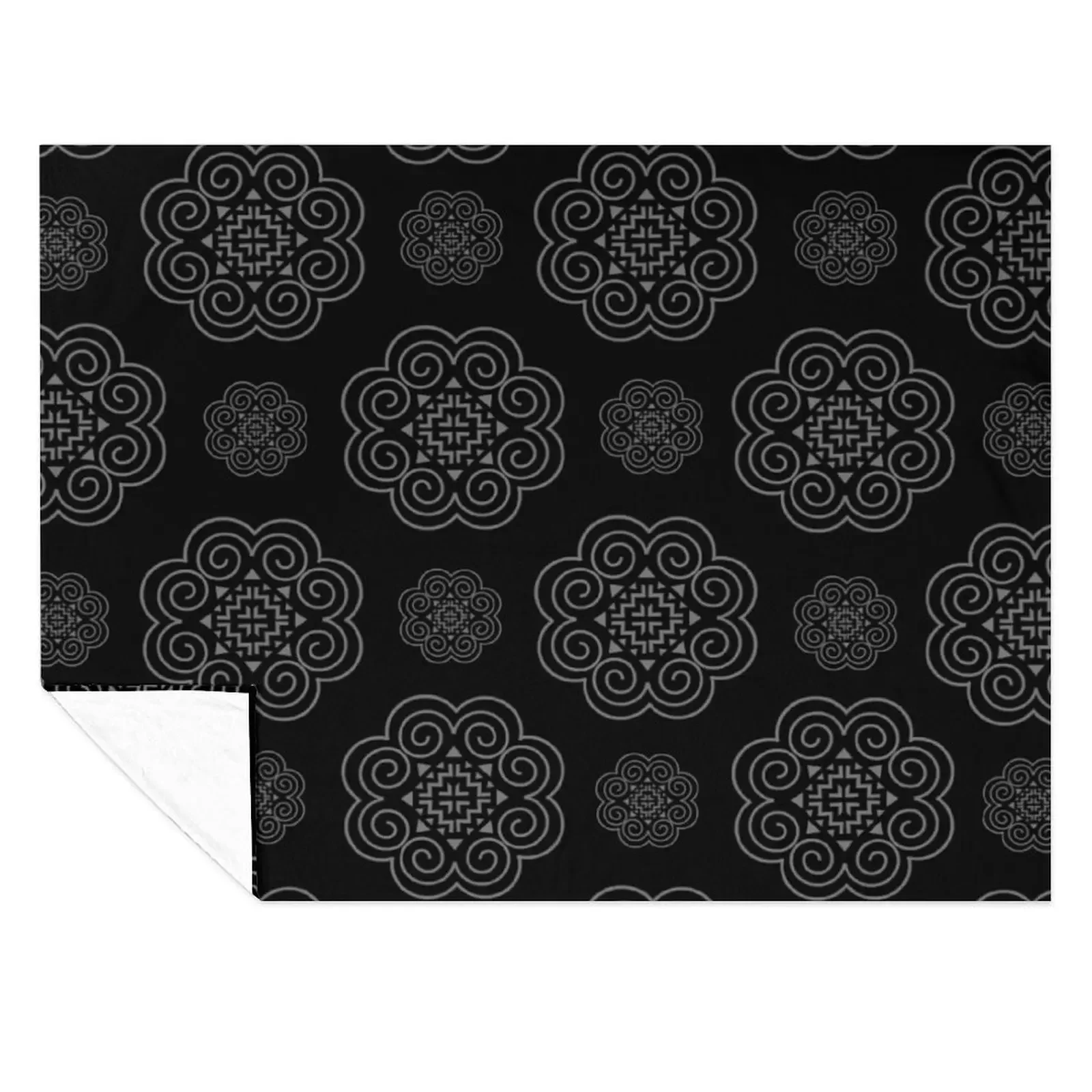 

Hmong Symbol Pattern Design Throw Blanket Polar Bed covers Shaggy manga Blankets