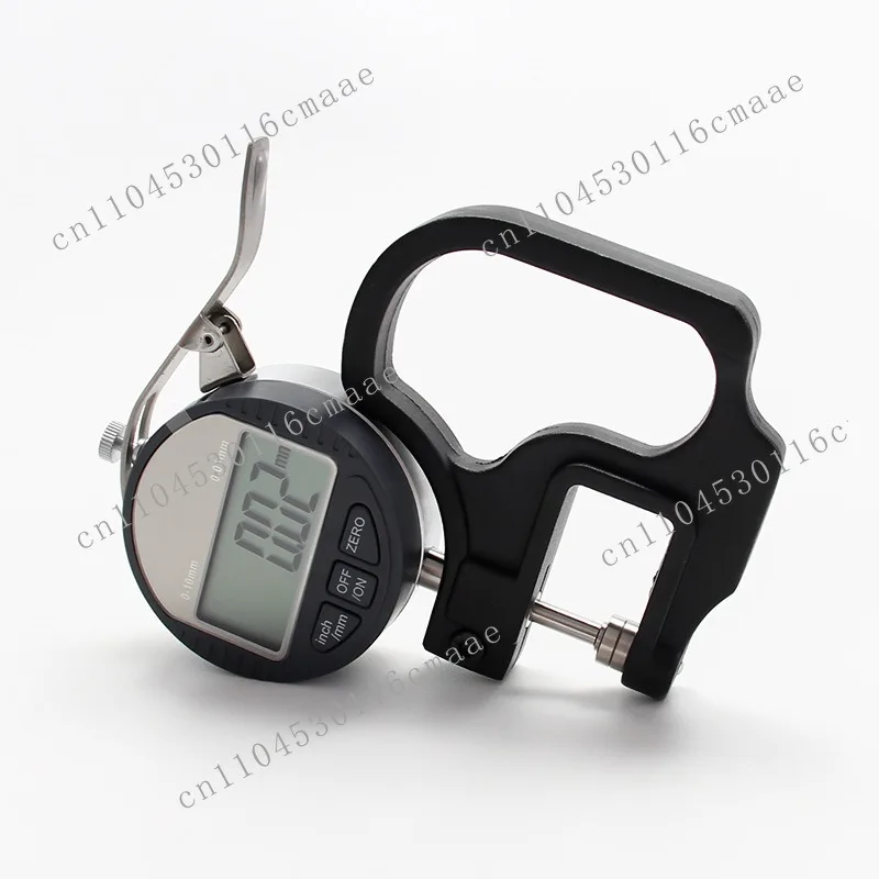 High Precision Digital Thickness Gauge 0-10mm Flat Head Caliper for Leather Fabric Paper Sheet Measurement Tool