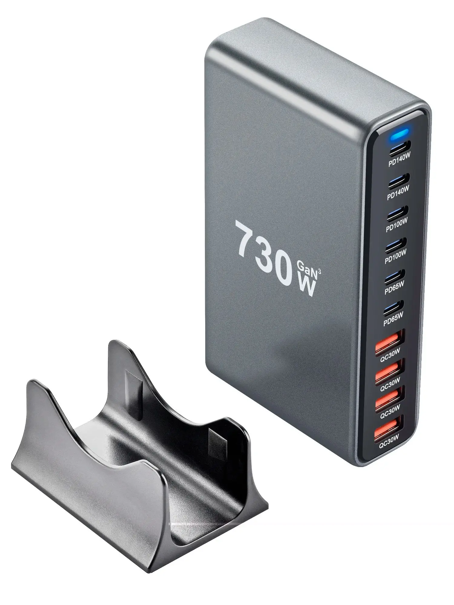730W Gan 10-Port USB-C PD-Ladegerät Schnelles Desktop-Ladegerät für iPhone 16/15 Pro, Samsung Galaxy, Xiaomi, MacBook, Multi-Geräte-Ladegerät – Detail 2