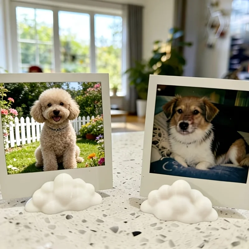 Cute cloud shaped photo holder, horizontally arranged design, single frame cloud shaped photo frame bracket