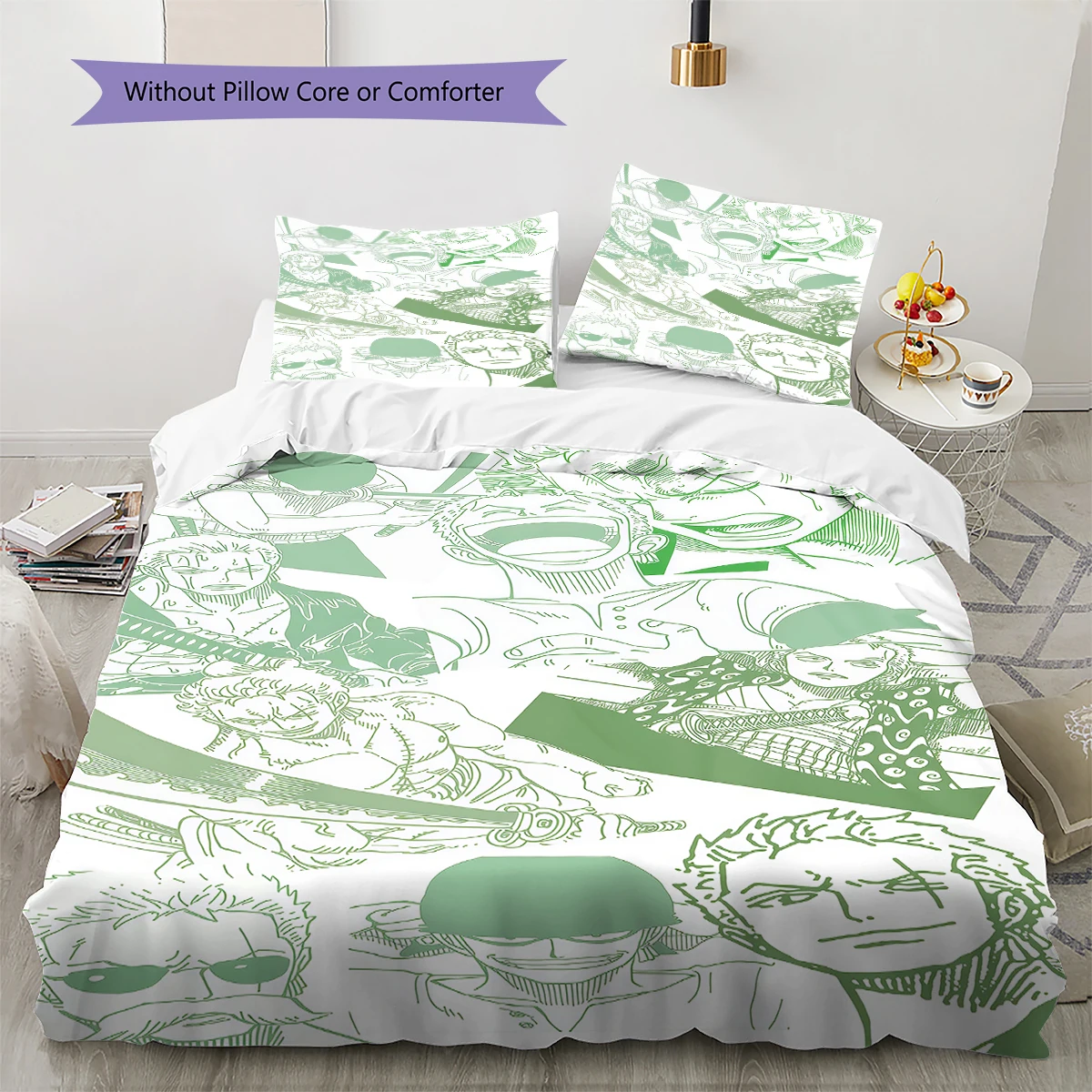 One Piece Roronoa Zoro Soft Cozy Duvet Cover, Children Bedding Set Gift, Extra Large Multiple Sizes -HE104