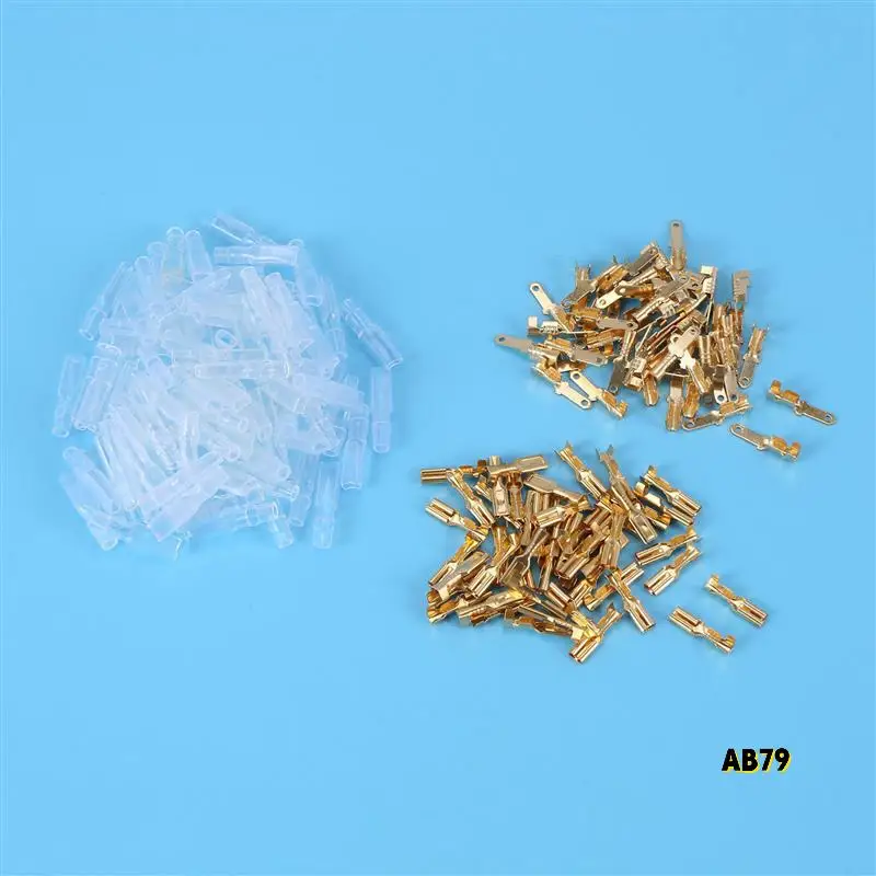 1000 Uds hembra macho terminales de engarzado de pala manga conector de envoltura de cable para 22-16 Awg 2,8 Mm