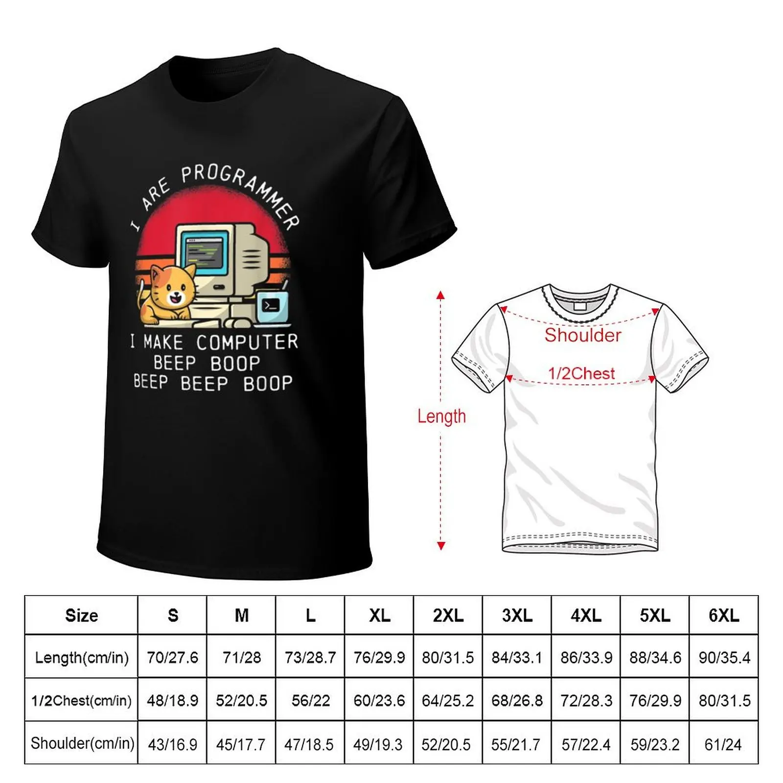 I Are Programmer Funny Cat, Funny Programmer Gift Design T-Shirt Holiday Party T-Shirt for Men