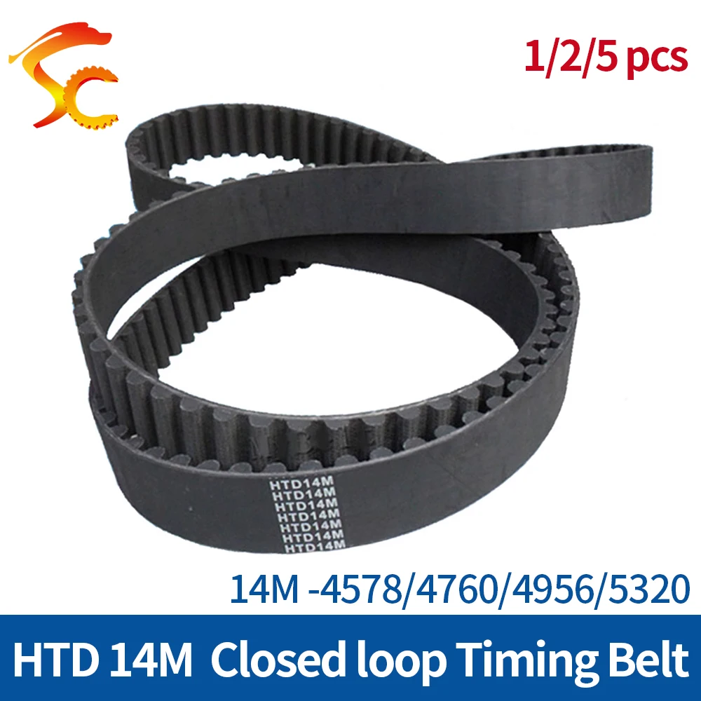 ONEFIRE 14M-4578/4760/4956/5320mm Timing Belt Width 40/50/85mm Rubber  Circular Arc tooth Closed Loop Belt