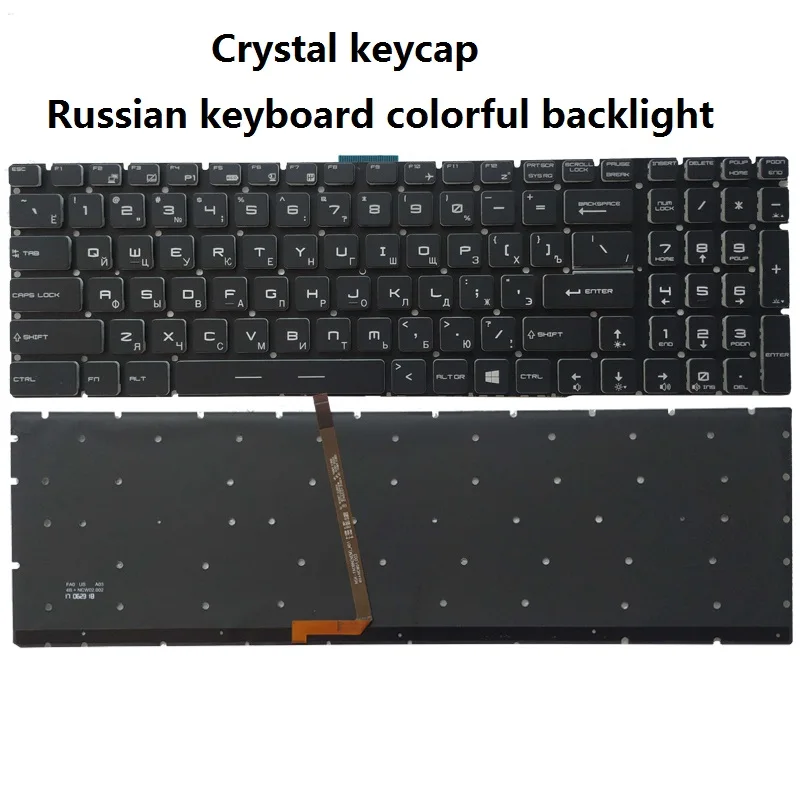 Imagem -02 - Teclado do Portátil para Msi Ge62vr Gp62 Gp72 Pe60 Pe70 Ws70 Px60 Px60 Cx72 Ws60 Cr72 Gl62m 7rd Ms16h2 Ms-16l1 Novo Russo Eua Reino Unido Espanhol
