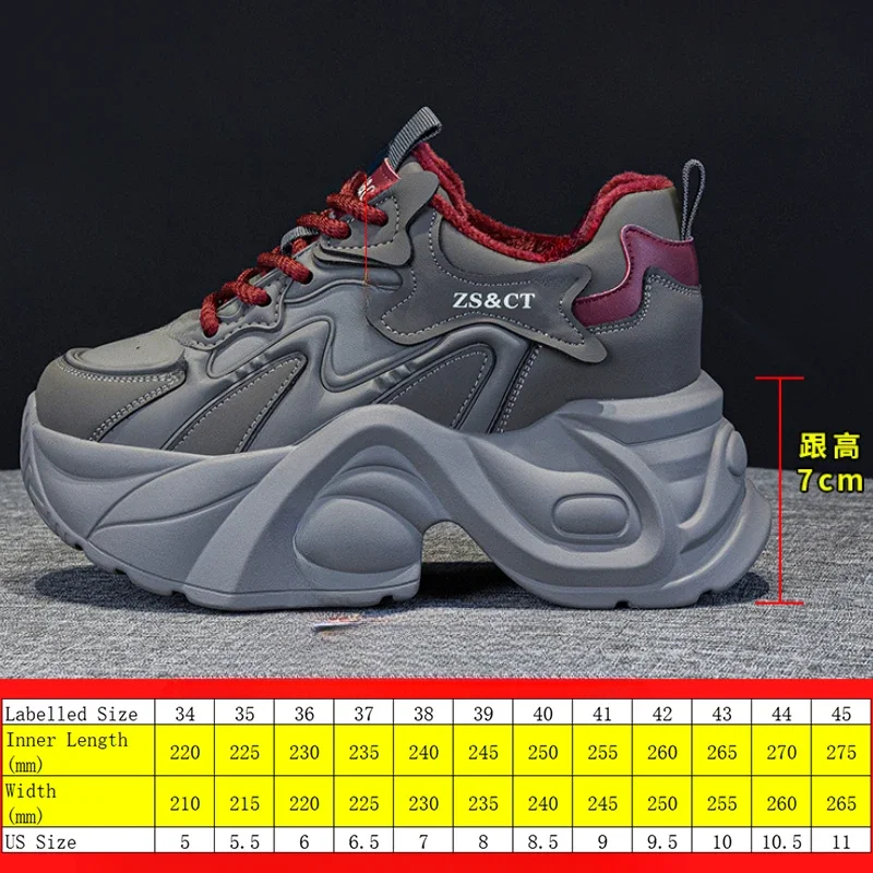 Fujin 7cm Microfiber Genuine Leather Vulcanize Chunky Sneakers Platform Wedge Autumn Spring Ladies Ankle Booties Women Vulcanize image 2
