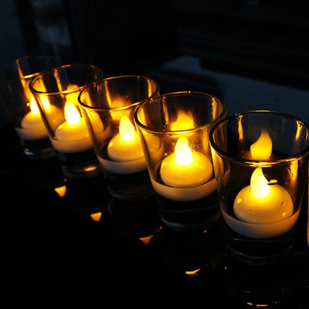

24 Pcs Waterproof LED Light Floating Candles Electronic Tea Lights Lamp for Vase Water Pool Home Decor Valentine