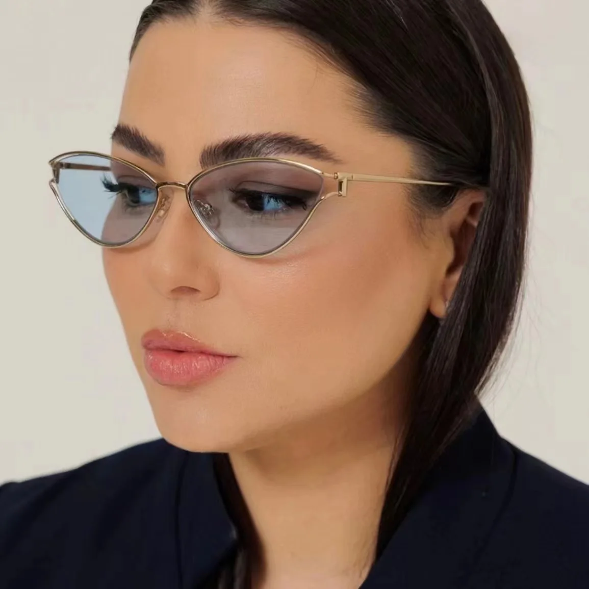 

Brand Design Cat Eye Sunglasses Women Luxury 2025 Unique Metal Frame Brown Sun Glasses Trendy UV400 Eyewear Shades Vintage