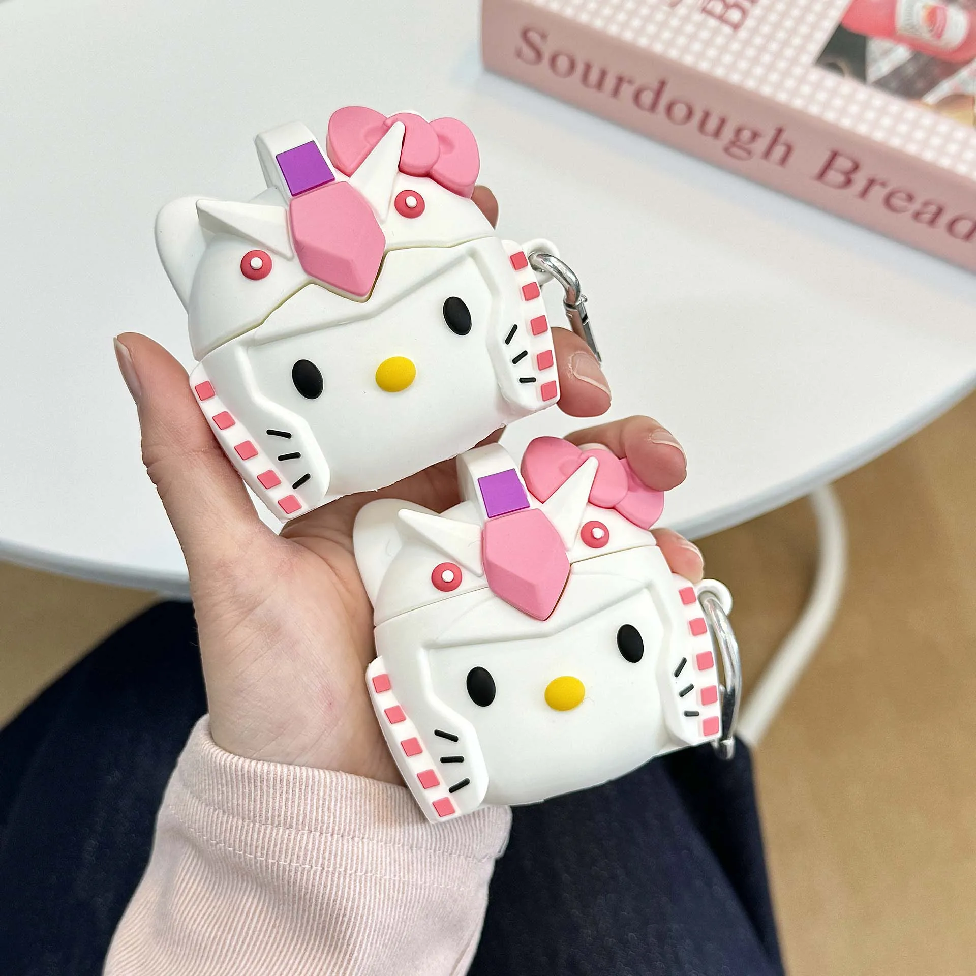 Girls Like Super Cute Anime Role Play Gundam Hello kitty Cartoon, Anti-drop headphone Case For Airpods 1,2,3,4,Pro,Pro2 Sanrio