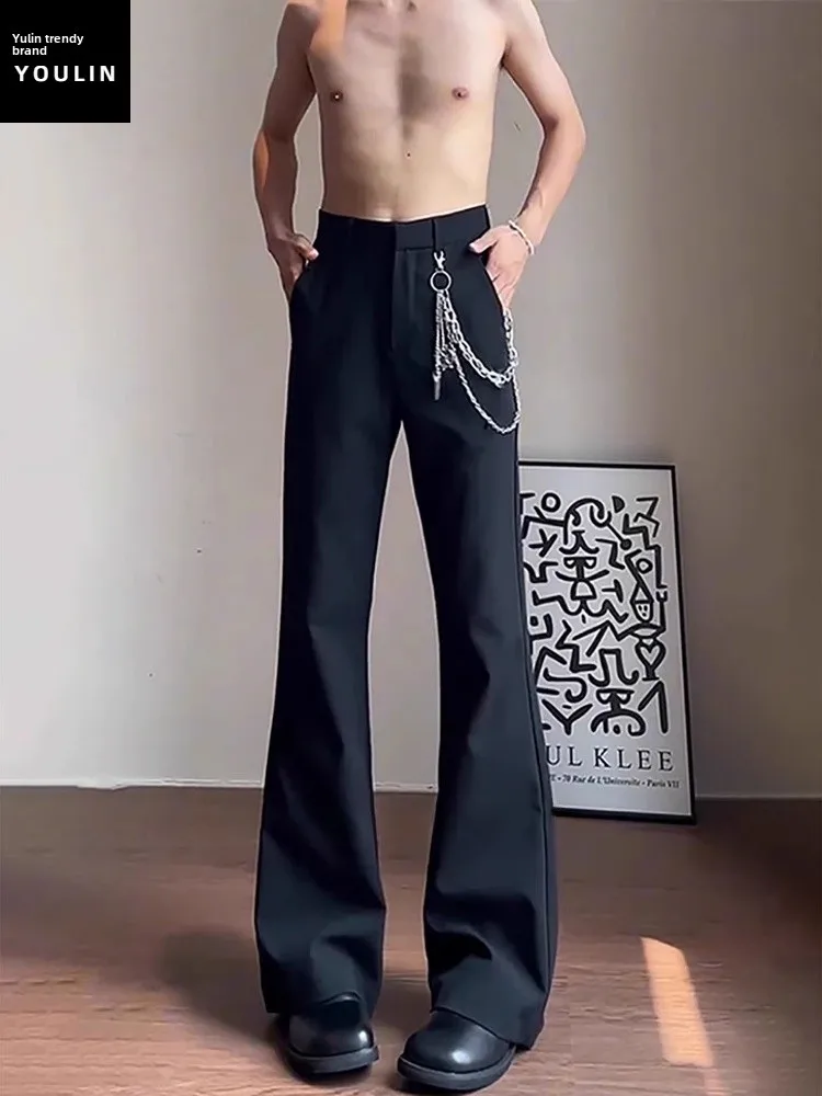 

Мужские повседневные брюки Bla Slim Fit прямого кроя с высокой талией, струящиеся, из полиэстера, в стиле Cleanfit