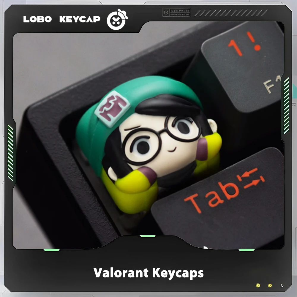 LOBO Valorant Keycap Hand-made Resin Cute Keycap Mechanical Keyboard Keycaps Customized Gamer Gaming Accessories Gifts