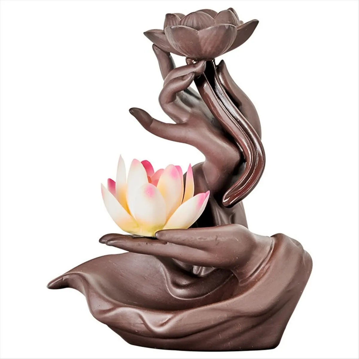 ABYA A- Sand Backflow Incense Stove, Buddhist Hand Home Fragrance Stove Incense Insert Plate Accessories