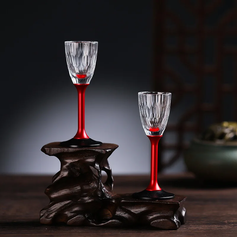 

Color Pole Drinking Glasses Creative Diamond Patterns Cup Creative Goblet Small Wine Glass Light Luxury Wine Glasses