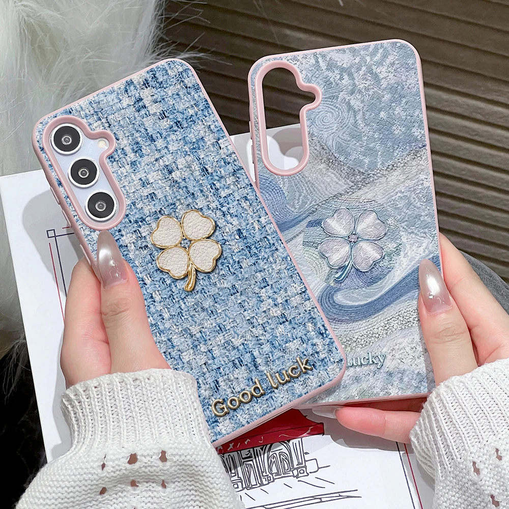 Luxury Clove Leather Phone Case For Samsung A57 A56 A16 A17 A37 A55 A54 A53 S26 Ultra S25 S24 FE A36 Soft Matte Shockproof Cover