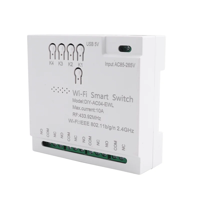 

H-W 4CH Ewelink Wi-Fi Smart Switch RF433 85-265V 2.4G Wi-Fi Smartlife Модуль домашней автоматизации для IFTT Alexa Google Home Простота в использовании