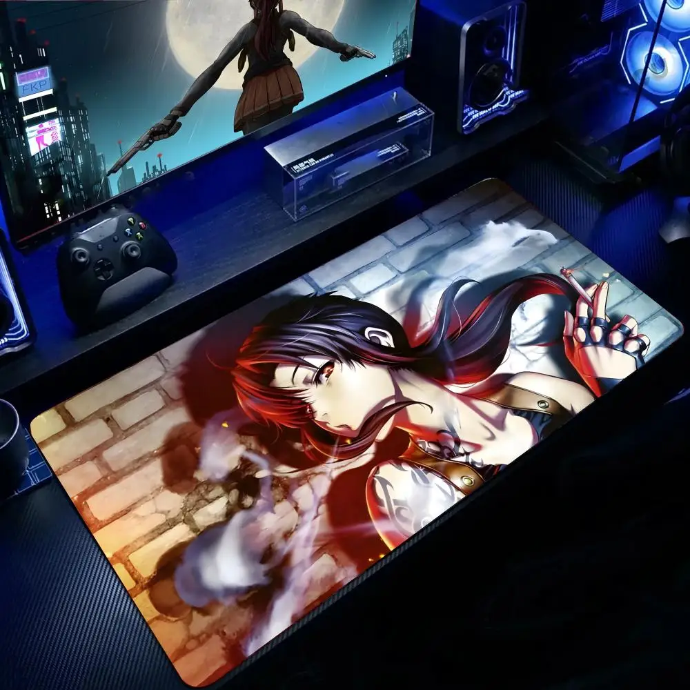 

Black Lagoon Revy Action Anime Mouse Pad Mousepad Large Gaming Mouse Pad LockEdge Thickened Computer Keyboard Table Desk Mat