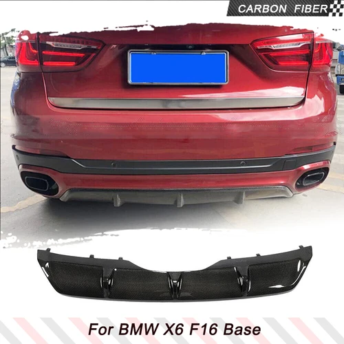 BMW X6 F16 スタンダードベースバンパー 2015-2018用 カーボンファイバー製リアバンパーリップディフューザースポイラー、リアディフューザーボディキット